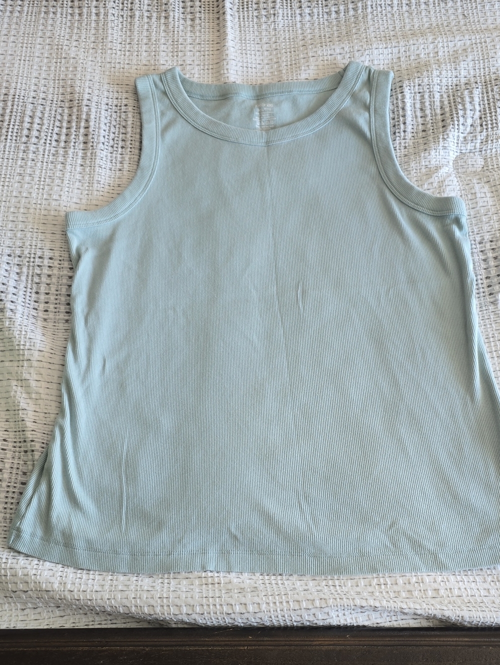 Women’s Sleeveless Ribbed Tank Top - Light Blue